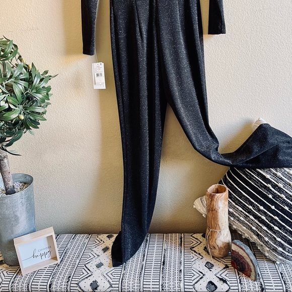 Aidan Mattox NWT Stretch Crepe Side Cut Out Mock Neck Long Sledve Jumpsuit - Picture 14 of 17